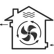 Arbetare installerar luftsystem